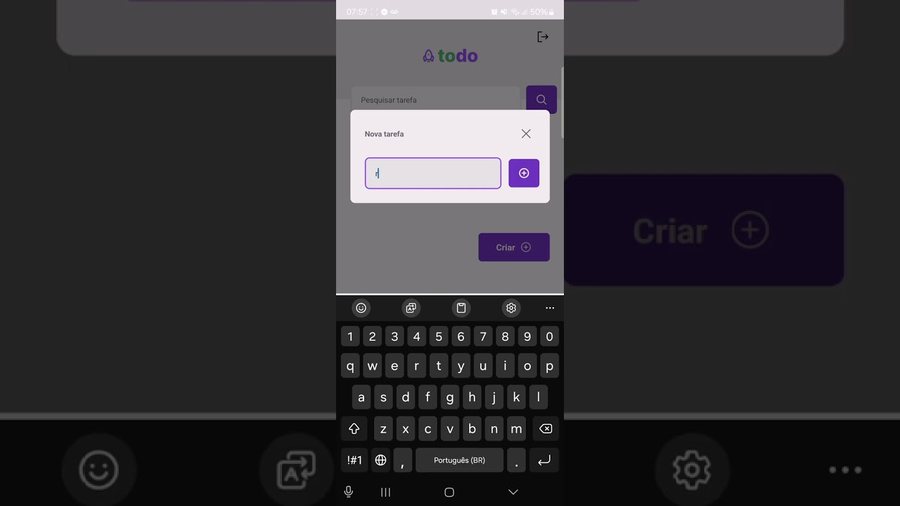 Demonstração do Todo App em um celular